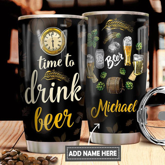 Beer Time Personalized Stainless Steel Tumbler 20Oz - Thegiftio UK