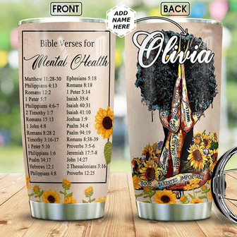 Bible Mental Health Personalized Stainless Steel Tumbler 20Oz - Thegiftio UK