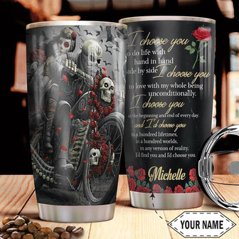 Biker Couple Personalized Stainless Steel Tumbler 20Oz - Thegiftio UK