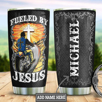 Biker Faith Personalized Stainless Steel Tumbler 20Oz - Thegiftio UK