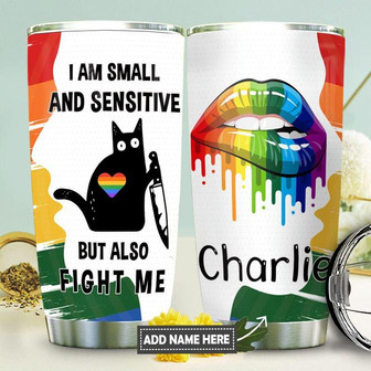 Black Cat Lgbt Personalized Stainless Steel Tumbler 20Oz - Thegiftio