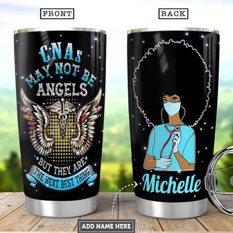 Black Cna Personalized Stainless Steel Tumbler 20Oz - Thegiftio UK