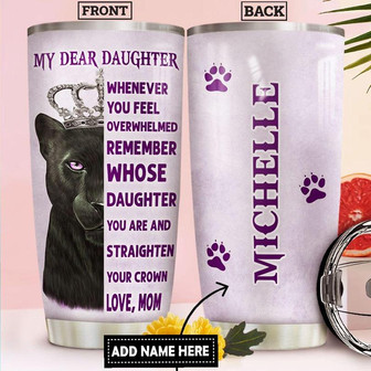 Black Mom To Daughter Personalized Stainless Steel Tumbler 20Oz - Thegiftio UK