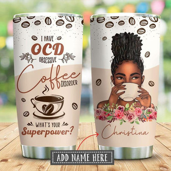 Black Woman Coffee Personalized Stainless Steel Tumbler 20Oz - Thegiftio UK