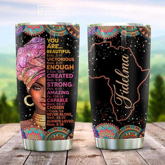 Black Woman Faith Lover Personalized Stainless Steel Tumbler 20Oz - Thegiftio UK