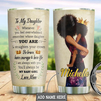 Black Woman Personalized Stainless Steel Tumbler 20Oz - Thegiftio UK