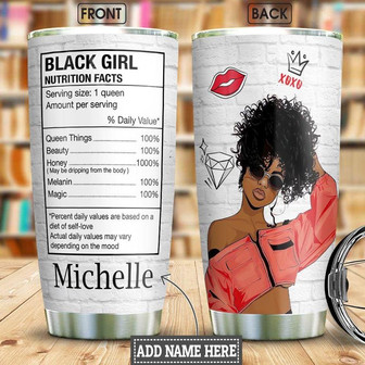 Black Woman Personalized Stainless Steel Tumbler 20Oz - Thegiftio UK