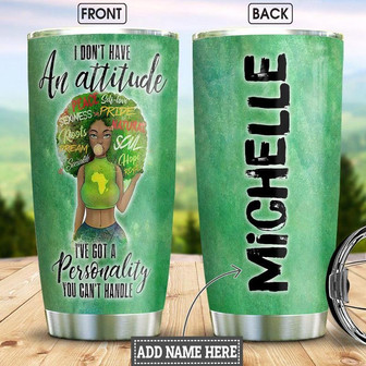 Black Woman Personalized Stainless Steel Tumbler 20Oz - Thegiftio UK