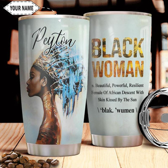 Black Woman Personalized Stainless Steel Tumbler 20Oz - Thegiftio UK