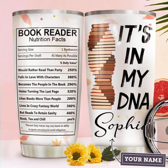 Book Dna Personalized Stainless Steel Tumbler 20Oz - Thegiftio UK