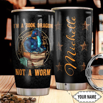 Book Dragon Personalized Stainless Steel Tumbler 20Oz - Thegiftio UK