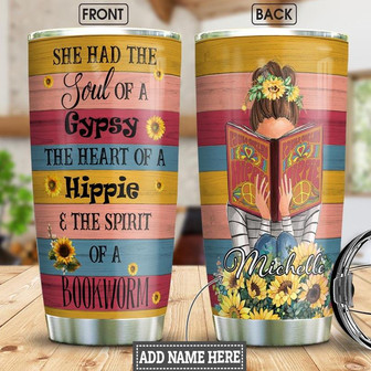 Book Worm Personalized Stainless Steel Tumbler 20Oz - Thegiftio UK
