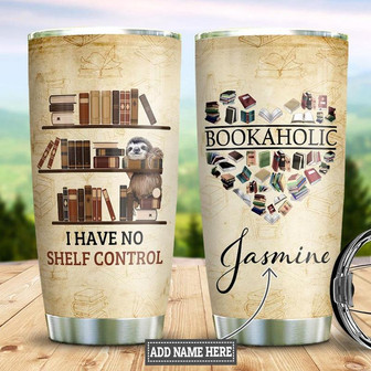 Bookaholic Sloth Personalized Stainless Steel Tumbler 20Oz - Thegiftio UK