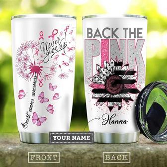 Breast Cancer Dandelion Personalized Stainless Steel Tumbler 20Oz - Thegiftio UK