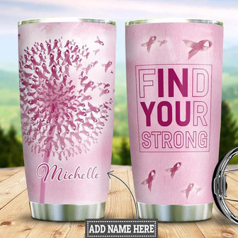 Breast Cancer Personalized Stainless Steel Tumbler 20Oz - Thegiftio UK