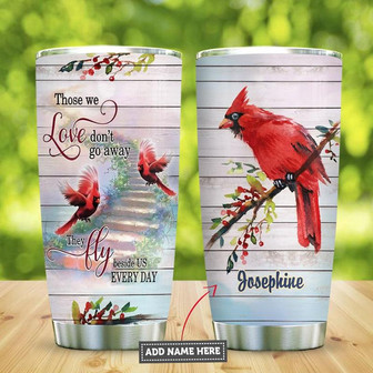 Cardinal Bird Fly Beside Us Personalized Stainless Steel Tumbler 20Oz - Thegiftio UK