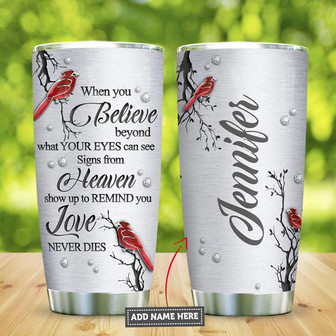 Cardinal Faith Jewelry Style Personalized Stainless Steel Tumbler 20Oz - Thegiftio UK