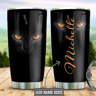 Cat Dark Personalized Stainless Steel Tumbler 20Oz - Thegiftio UK