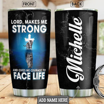 Cat Jesus Personalized Stainless Steel Tumbler 20Oz - Thegiftio UK