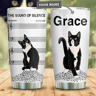 Cat The Sound Of Silence Personalized Stainless Steel Tumbler 20Oz - Thegiftio UK