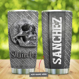 Celtic Skull Metal Style Personalized Stainless Steel Tumbler 20Oz - Thegiftio UK