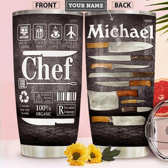 Chef Label Personalized Stainless Steel Tumbler 20Oz - Thegiftio UK