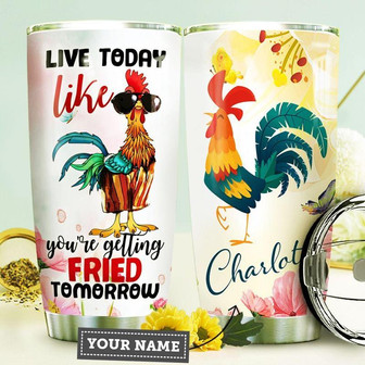Chicken Personalized Stainless Steel Tumbler 20Oz - Thegiftio UK