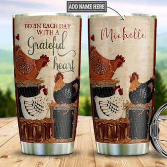 Chicken Personalized Stainless Steel Tumbler 20Oz - Thegiftio UK