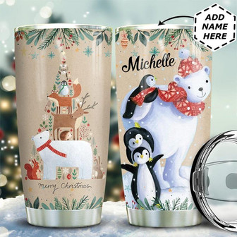 Christmas Animals Personalized Stainless Steel Tumbler 20Oz - Thegiftio UK