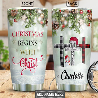 Christmas Faith Personalized Stainless Steel Tumbler 20Oz - Thegiftio UK