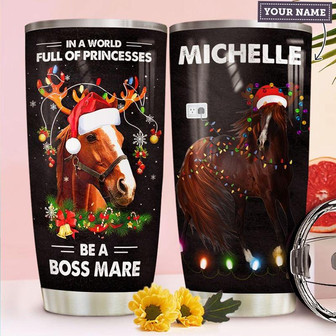 Christmas Horse Boss Mare Personalized Stainless Steel Tumbler 20Oz - Thegiftio UK