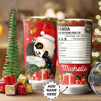 Christmas Panda Personalized Stainless Steel Tumbler 20Oz - Thegiftio