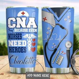 Cna Scrubs Personalized Stainless Steel Tumbler 20Oz - Thegiftio UK
