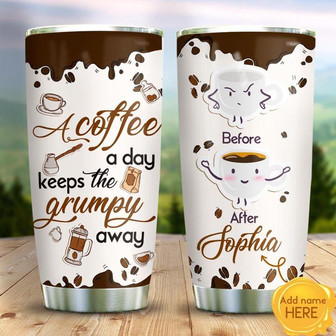 A Coffee Day Personalized Stainless Steel Tumbler 20Oz - Thegiftio UK