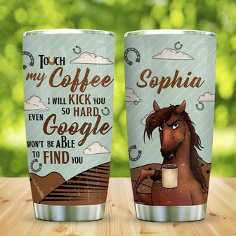Coffee Horse Personalized Stainless Steel Tumbler 20Oz - Thegiftio UK