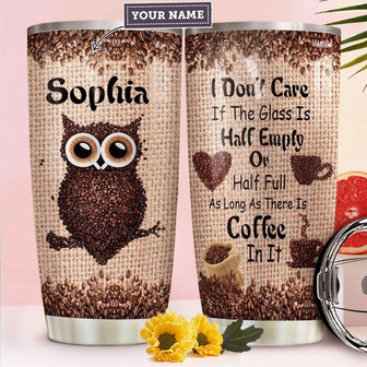 Coffee Owl Personalized Stainless Steel Tumbler 20Oz - Thegiftio UK