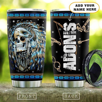 Colorful Native Skull Personalized Stainless Steel Tumbler 20Oz - Thegiftio UK