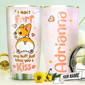 Corgi Butt Kiss Personalized Stainless Steel Tumbler 20Oz - Thegiftio UK