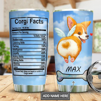 Corgi Facts Personalized Stainless Steel Tumbler 20Oz - Thegiftio UK