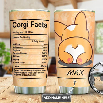 Corgi Facts Personalized Stainless Steel Tumbler 20Oz - Thegiftio UK