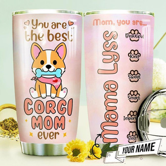 Corgi Mom Personalized Stainless Steel Tumbler 20Oz - Thegiftio UK