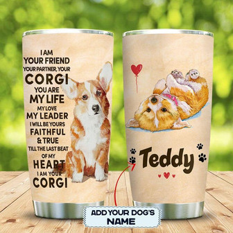 Corgi Personalized Stainless Steel Tumbler 20Oz - Thegiftio UK