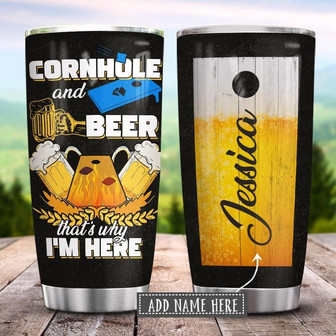 Cornhole And Beer Personalized Stainless Steel Tumbler 20Oz - Thegiftio UK