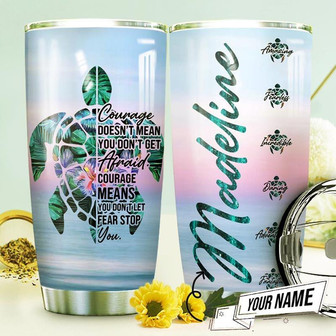 Courage Turtle Personalized Stainless Steel Tumbler 20Oz - Thegiftio UK
