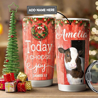 Cow Faith Christmas Personalized Stainless Steel Tumbler 20Oz - Thegiftio UK