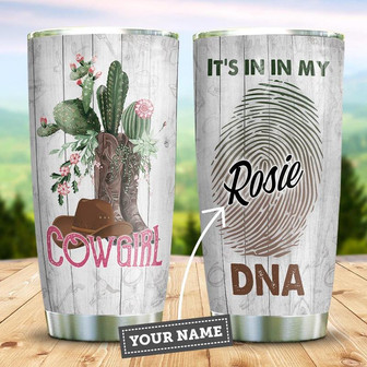 Cowgirl Dna Personalized Stainless Steel Tumbler 20Oz - Thegiftio