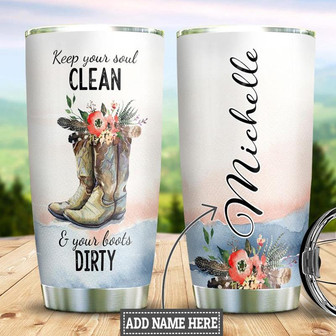 Cowgirl Personalized Stainless Steel Tumbler 20Oz - Thegiftio