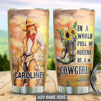 Cowgirl Personalized Stainless Steel Tumbler 20Oz - Thegiftio