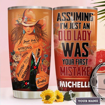 Cowgirl Personalized Stainless Steel Tumbler 20Oz - Thegiftio