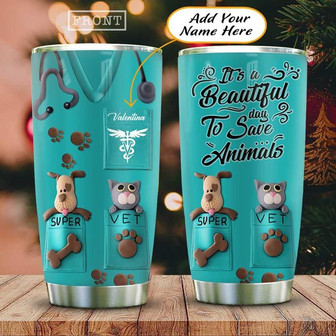 Crayon Veterinarian Save Animals Personalized Stainless Steel Tumbler 20Oz - Thegiftio UK